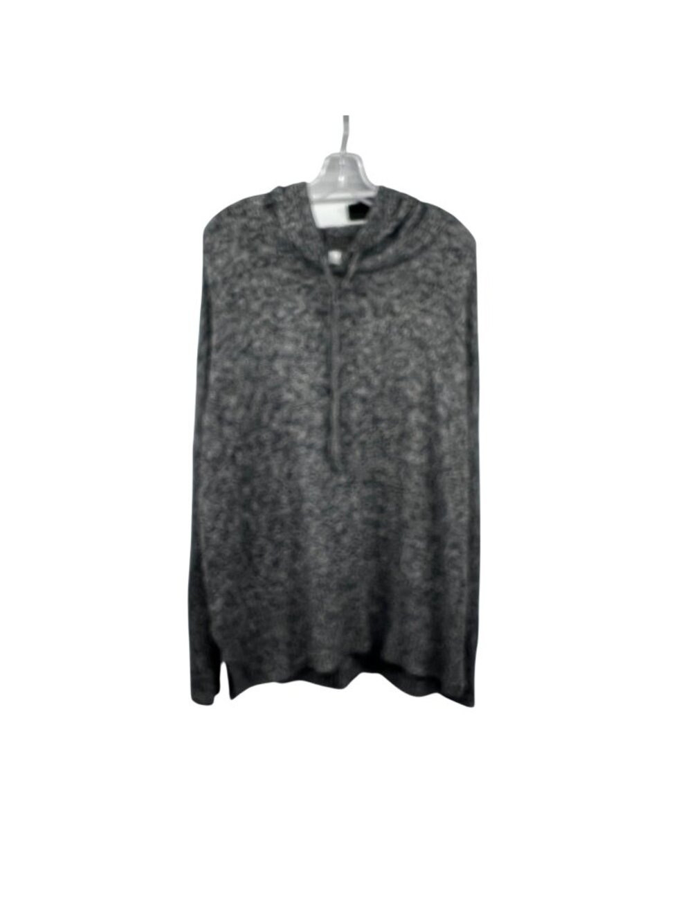 Gap Womens Hooded Sweater Pullover Gray/White Knit Size Large